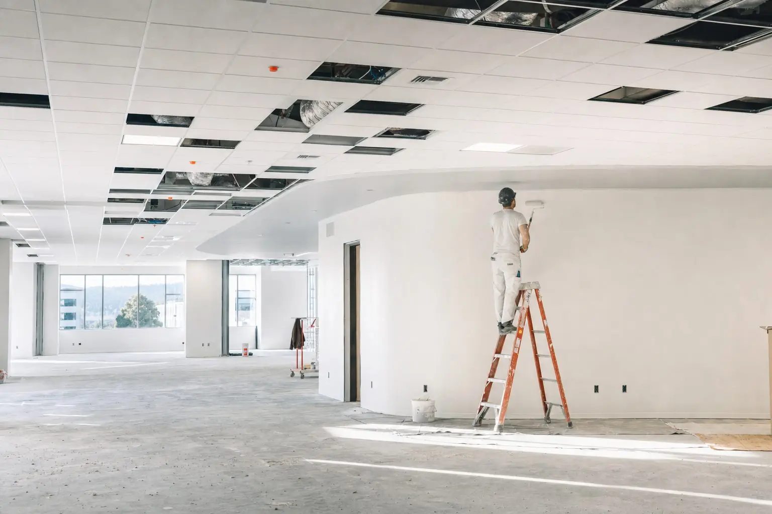 Commercial office interior finish-out by GRAMS Construction